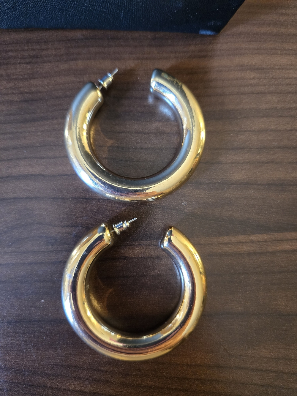 Chunky Gold Hoop Earrings - Bold Polished Hoops